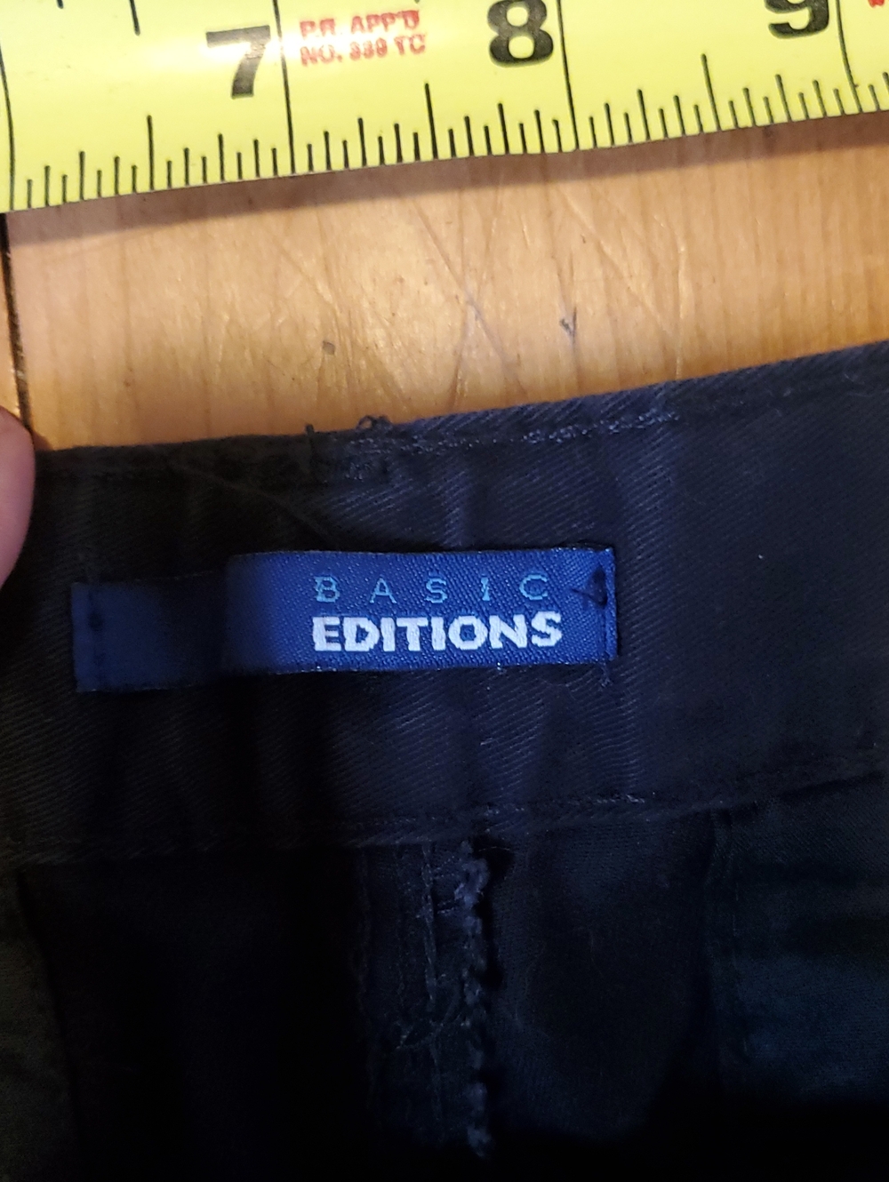 Basic Editions  Cotton Pants Adjustable Inside Buttons Band Vint.